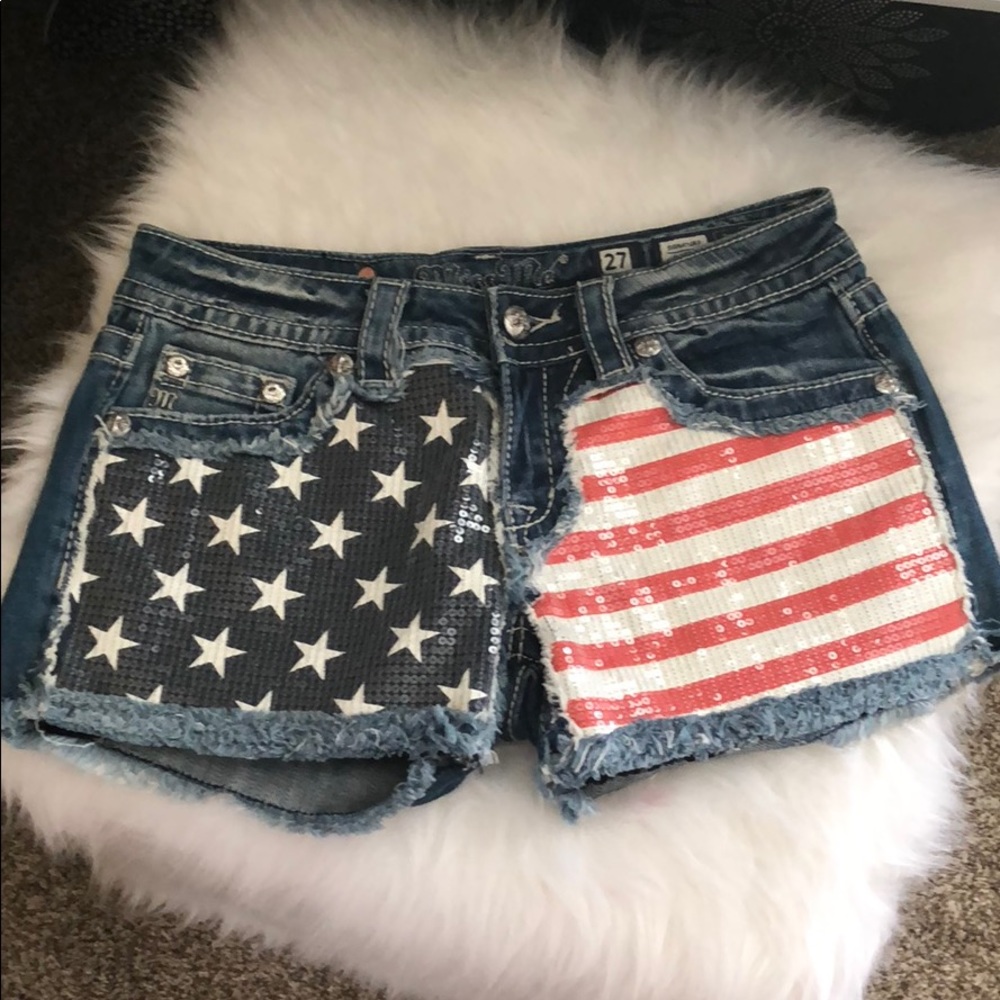 Stars and stripes Miss Me cut-off shorts